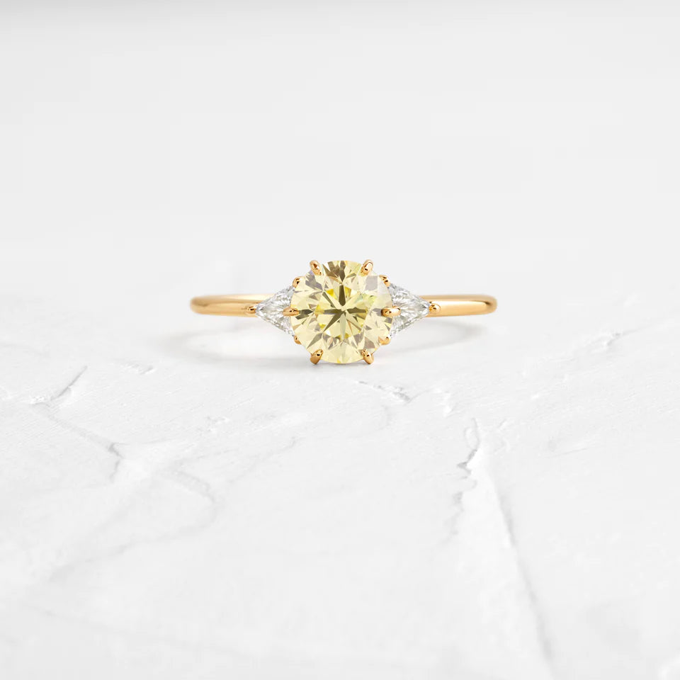 Solid Gold 1ct. Fancy Lab-Grown Yellow Diamond Ring