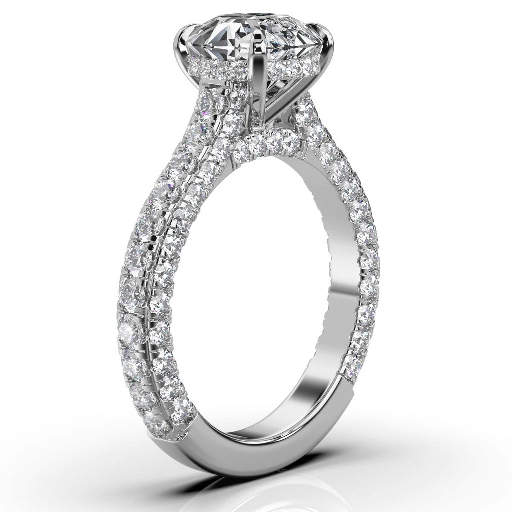 Solid Gold Radiant Solitaire Lab Diamond Ring