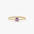 Solid Gold Amethyst Diamond Engagement Ring (45C4B)