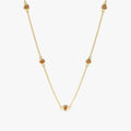Solid Gold Citrine Station Necklace (B722C8)