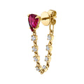 Solid Gold Ruby Pear Loop Earrings