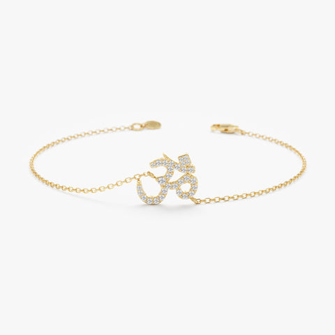 Solid Gold Diamond OM Bracelet