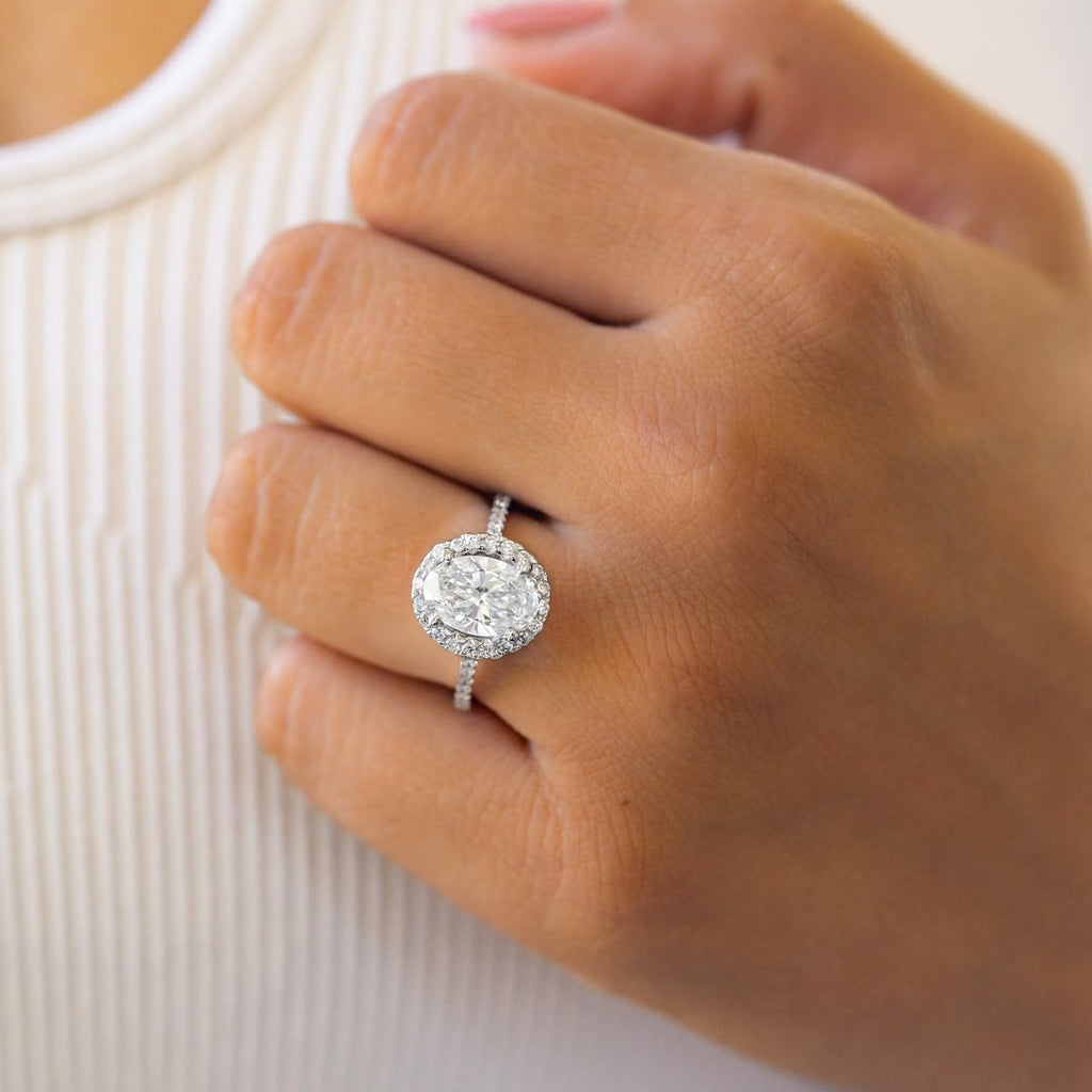 Solid Gold 2ct oval Diamond Engagement Ring