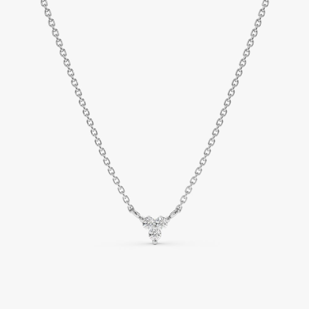 Solid Gold Diamond Trio Necklace (A74DC2)