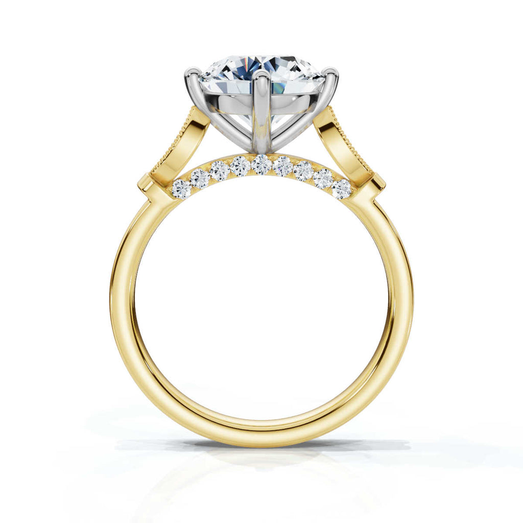 Solid Gold 2 CT Solitaire Round Shape Lab Grown Diamond Ring
