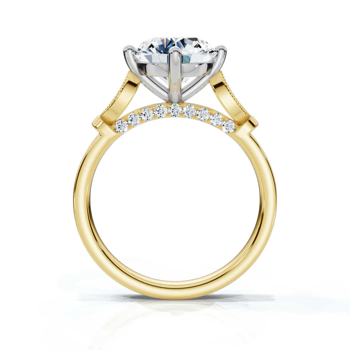 Solid Gold 2 CT Solitaire Round Shape Lab Grown Diamond Ring