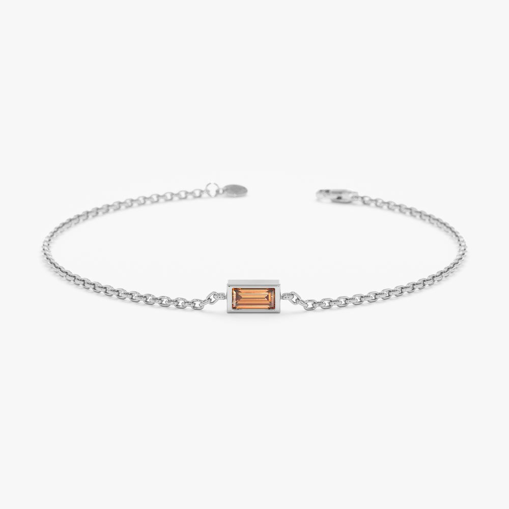 Solid Gold Citrine Birthstone Bracelet (13A3AA)