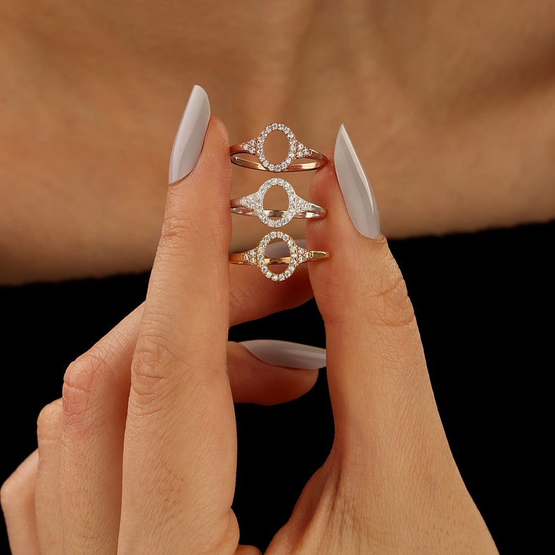 Solid Gold Diamond Single Circle Karma Minimalist Ring