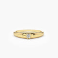Solid Gold Dome Diamond Bezel Ring