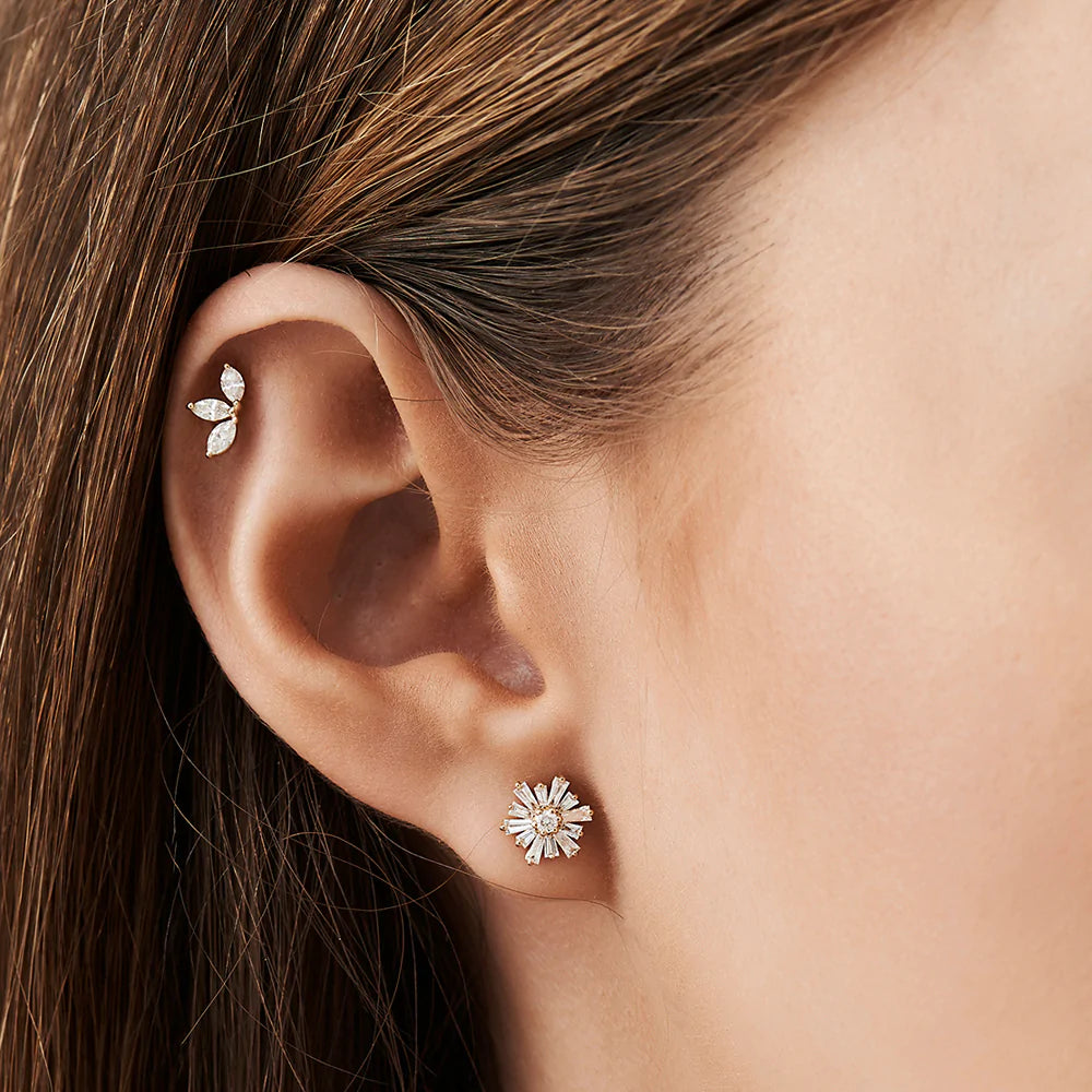 Tapered Baguette Unique Moissanite Earrings, photo 4