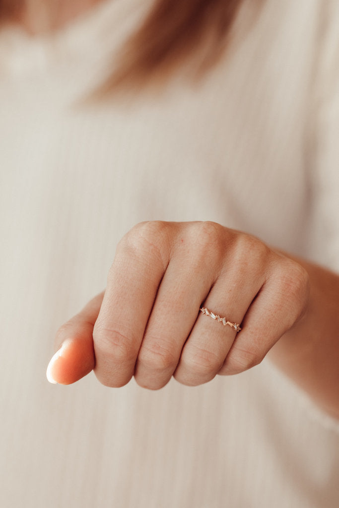 Scattered Tapered Baguette Moissanite Band, photo 7