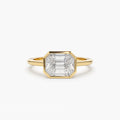 Moissanite Ring Emerald Cut East West Illusion Emerald Pie Cut, photo 1