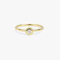 Solid Gold White Sapphire Art Deco Ring (3A5D5D)