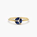 Solid Gold Marquise Sapphire Cluster Ring