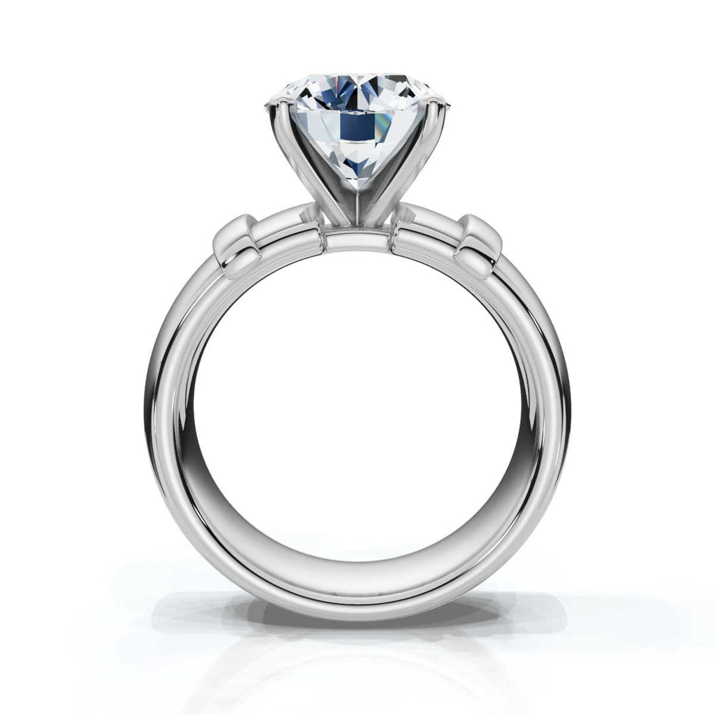 Solid Gold 2 CT Bold Lab Grown Diamond Engagement Ring