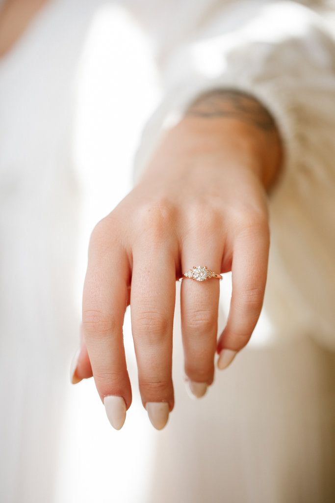 Solid Gold Moissanite Engagement Ring