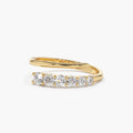 Solid Gold Unique Crossover Diamond Statement Ring