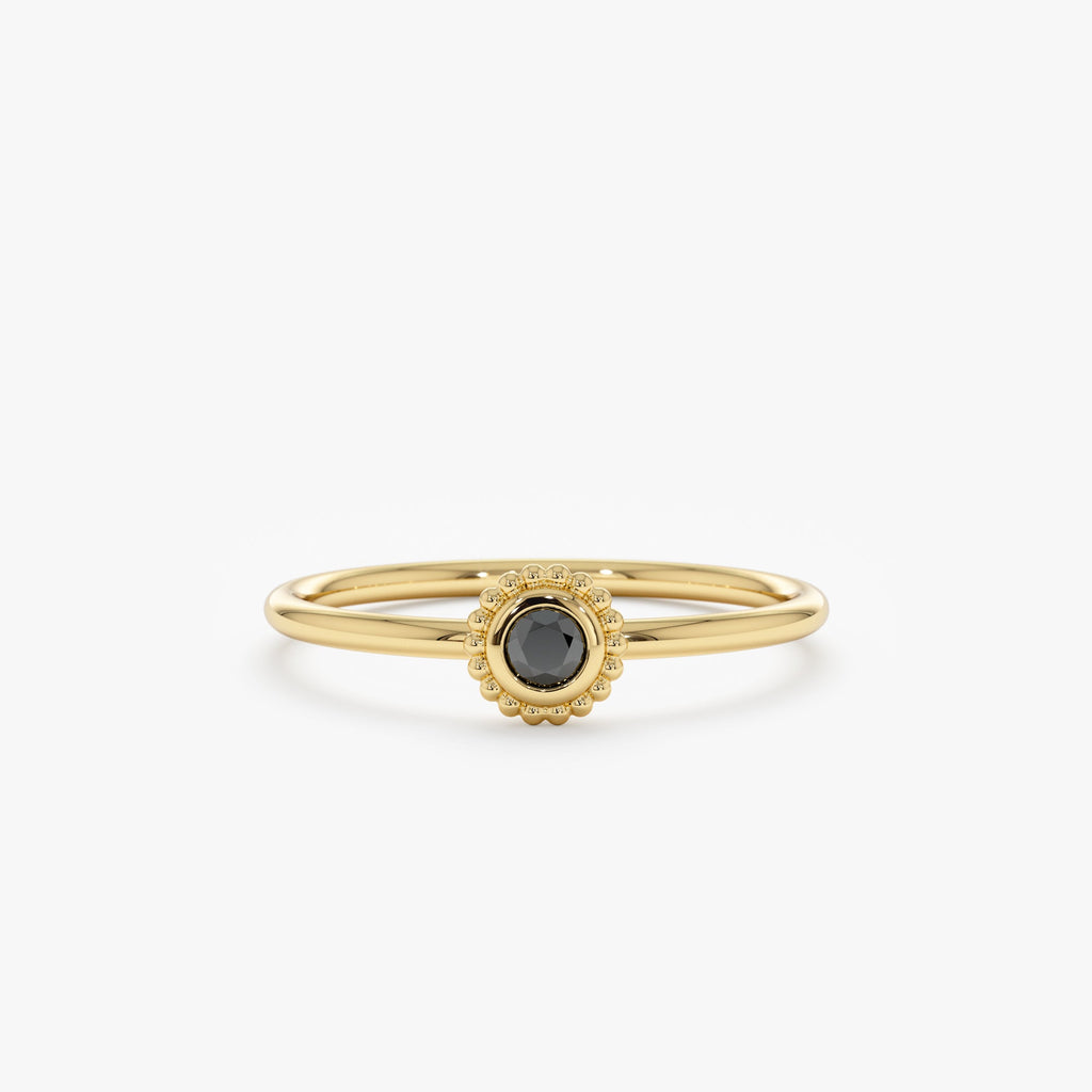 Solid Gold Black Onyx Art Deco Ring