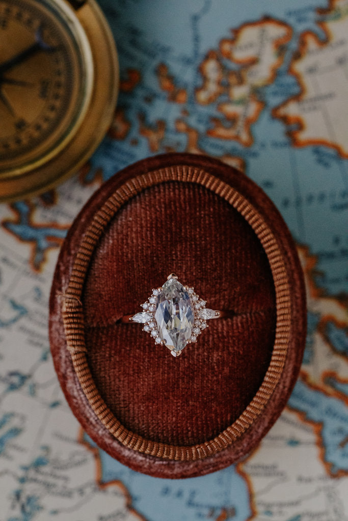 Solid Gold Atlantis 3.66 ct Marquise White Sapphire Ring