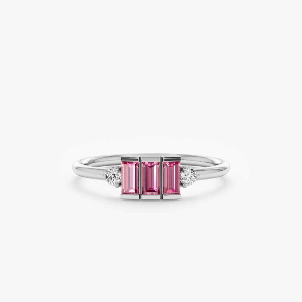 Solid Gold Pink Sapphire Engagement Ring
