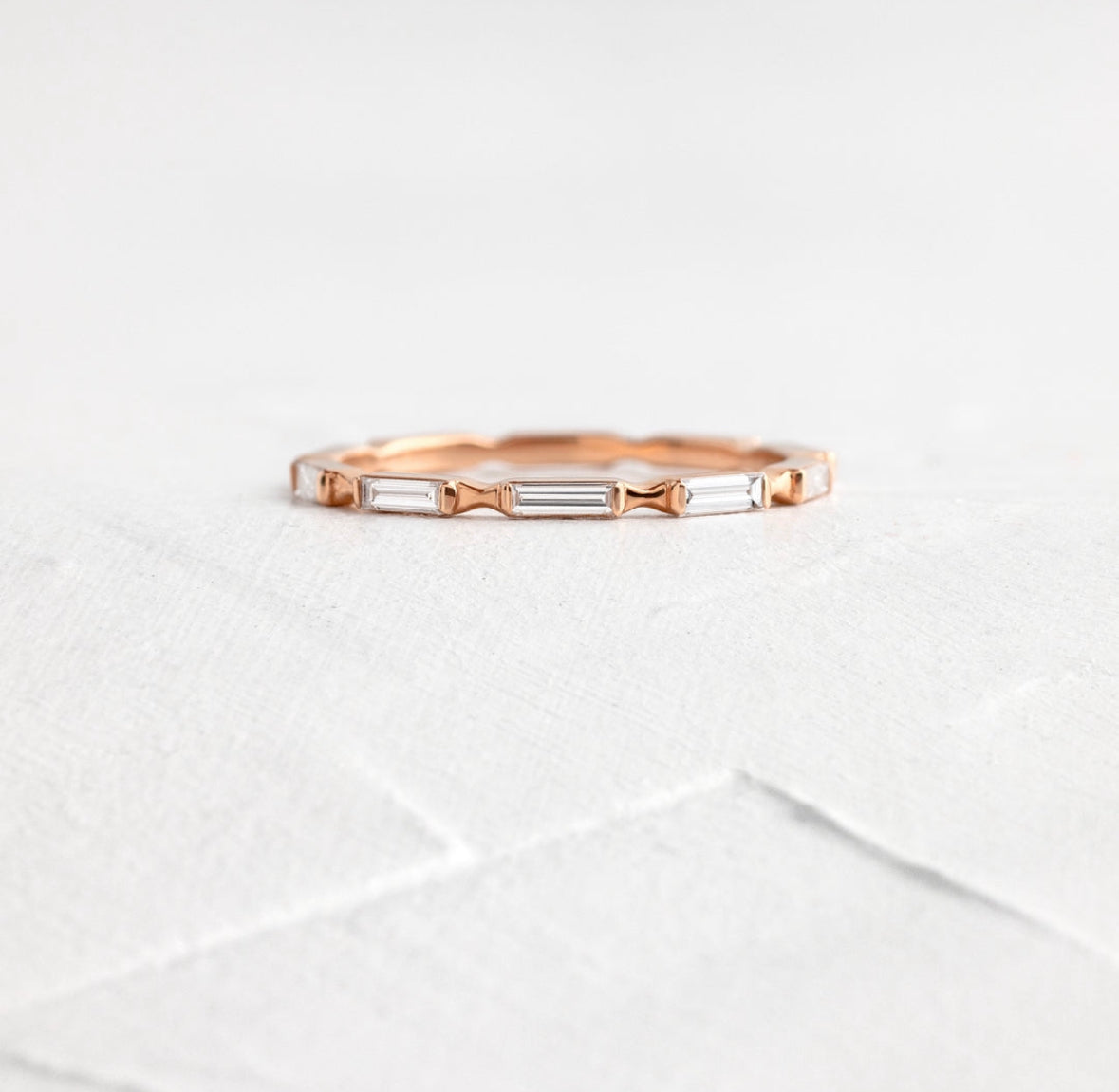 Solid Gold Latitude Baguette Diamond Ring For Women