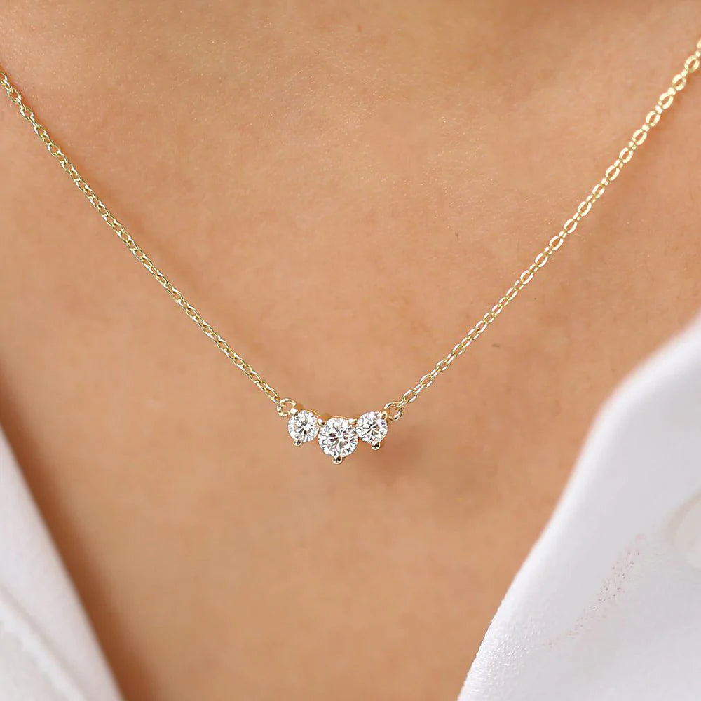 Classic Moissanite Trio Necklace, photo 2