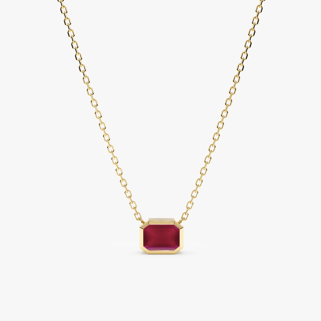 Solid Gold Ruby Necklace (C058DF)