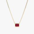 Solid Gold Ruby Necklace (C058DF)