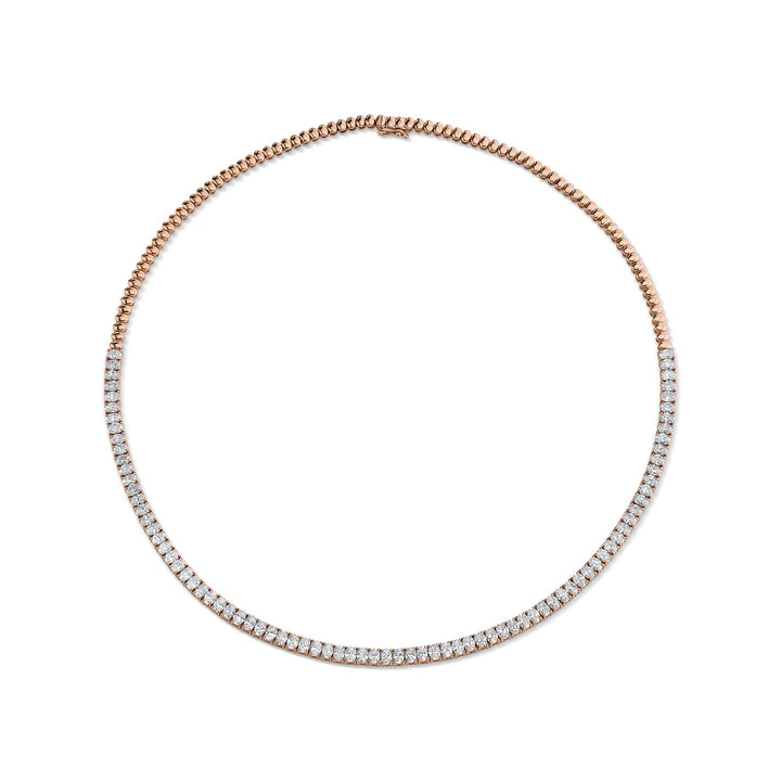 Solid Gold Oval Diamond Choker