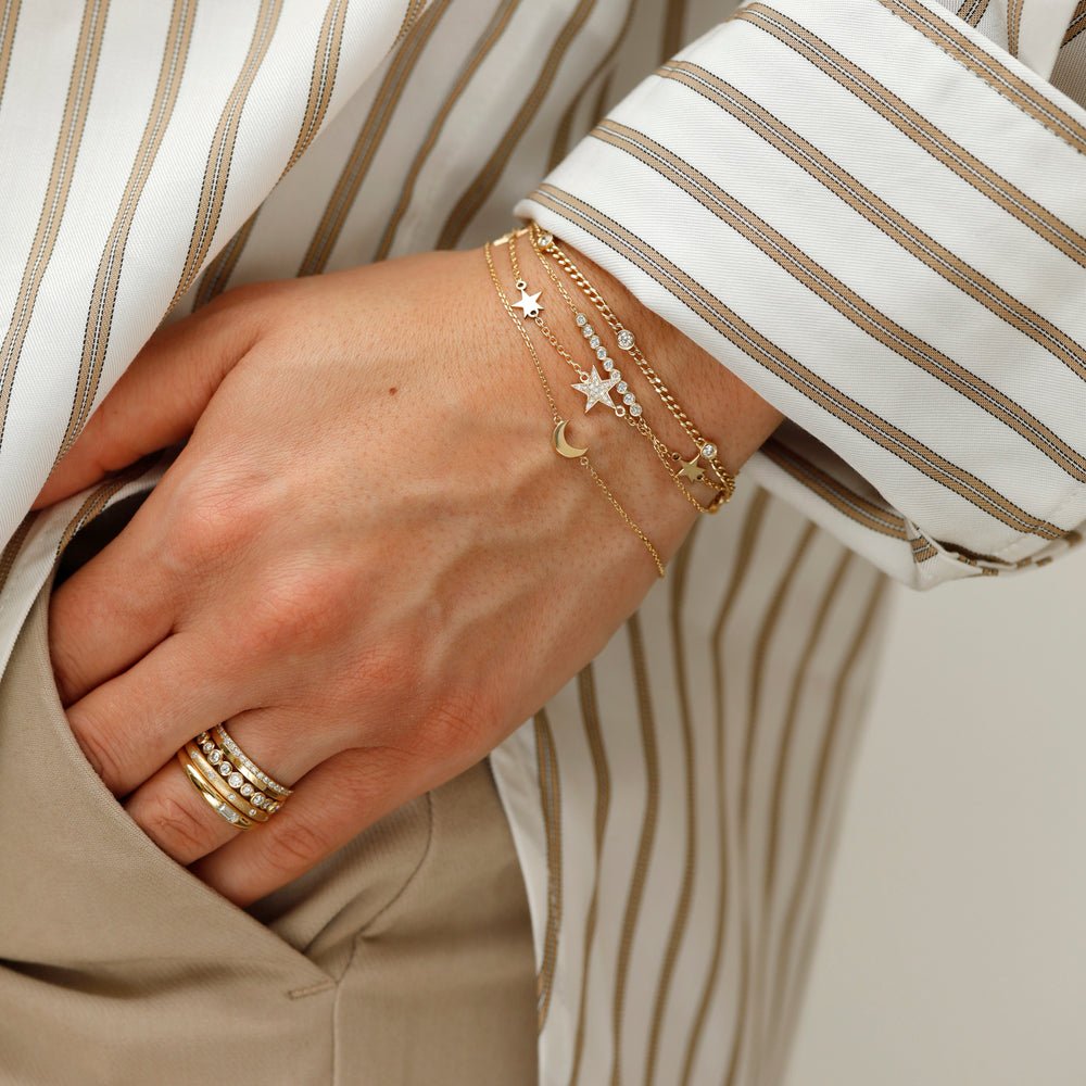 Solid Gold Multi Star Natural Diamond Bracelet