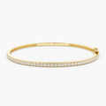 Solid Gold Stacking Micro Pave Diamond Bangle 0.90 ctw