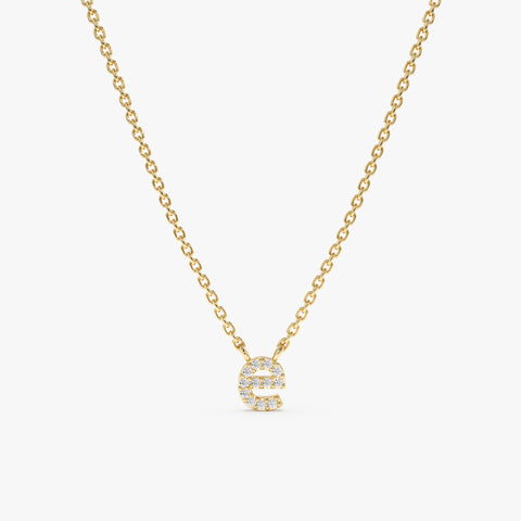 Solid Gold Lowercase Diamond Initial Necklace (7F255A)