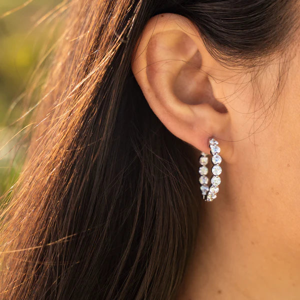 Solid Gold Lab Grown Diamond Hoop Earrings