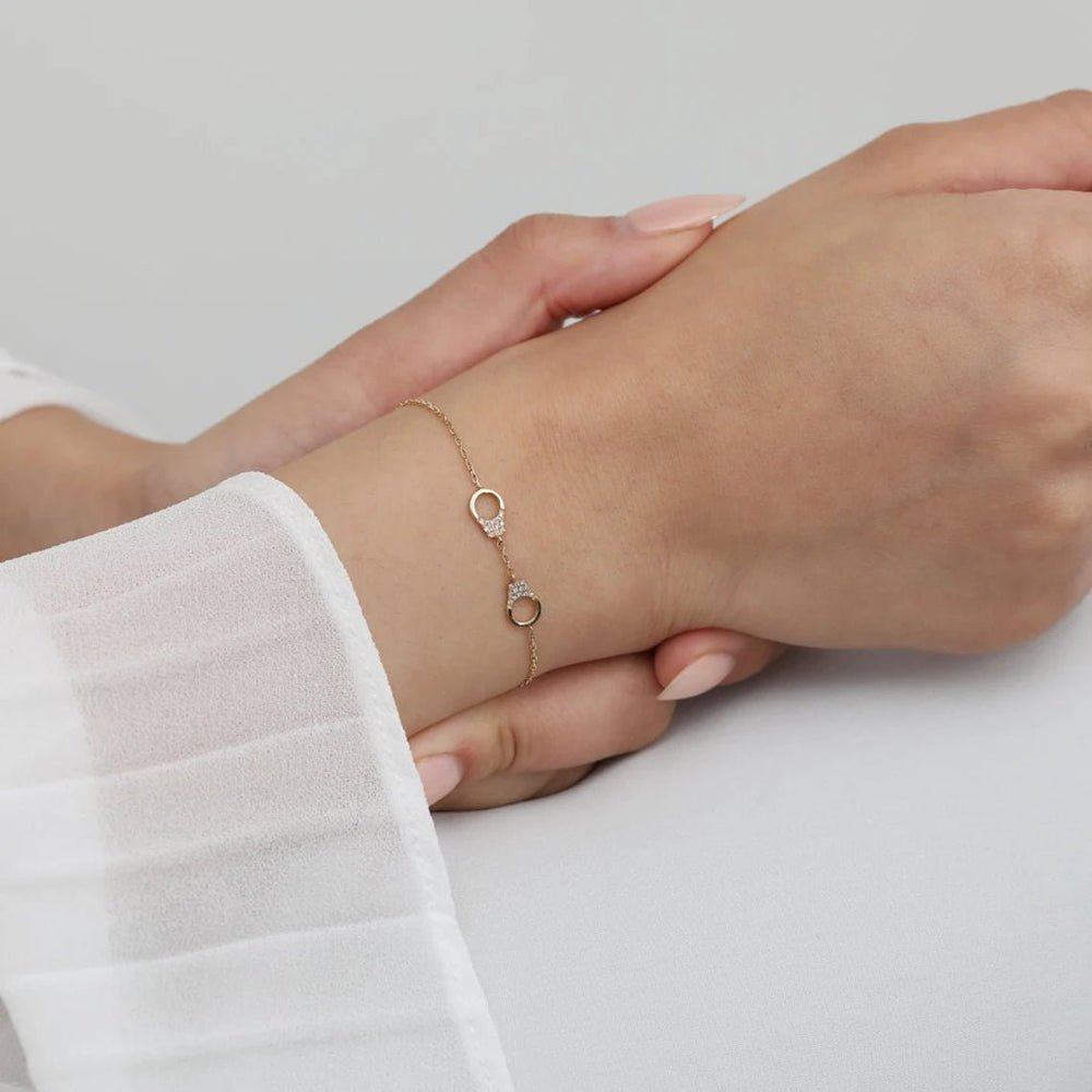 Solid Gold Diamond Handcuff Bracelet