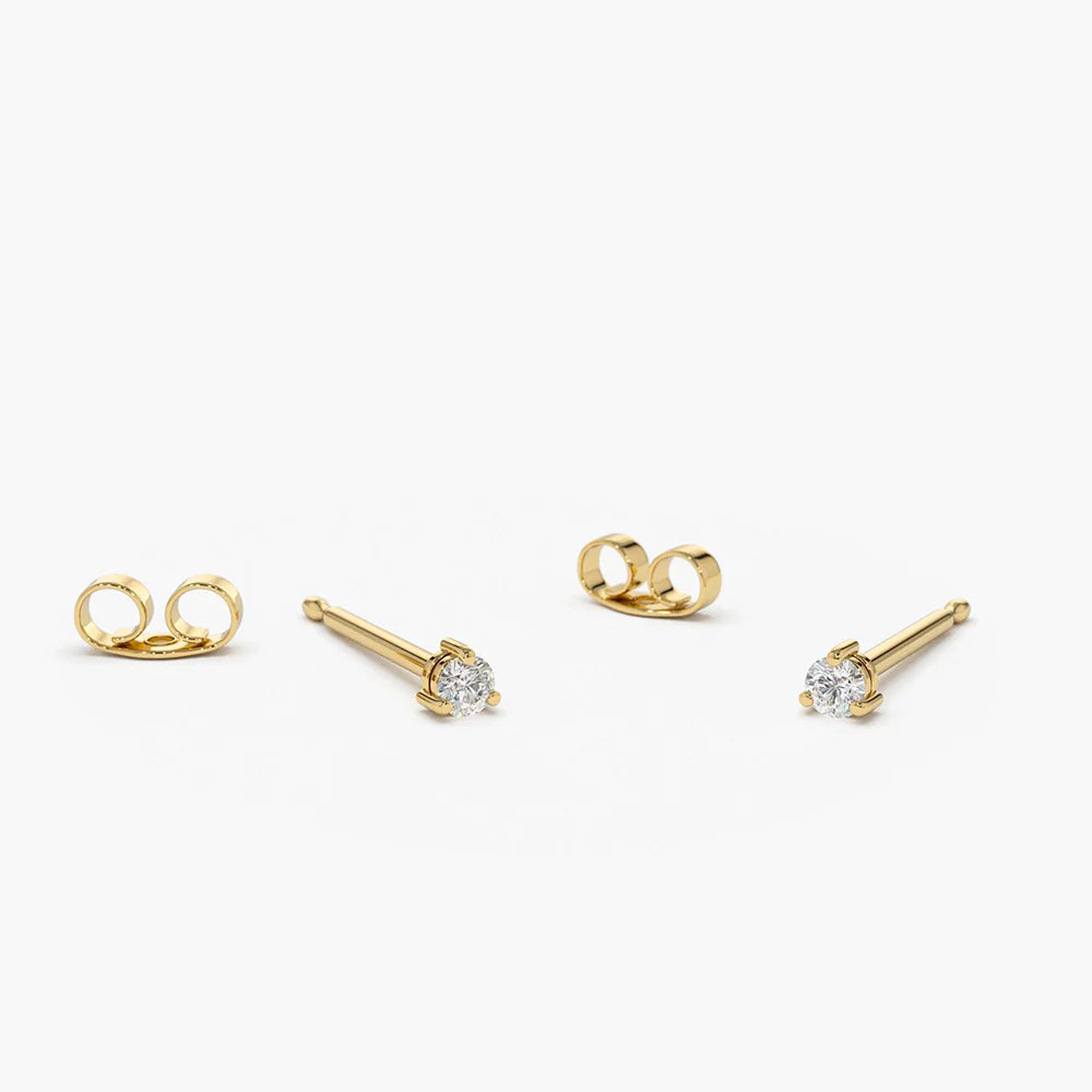 Solid Gold Mini Lab-Grown Diamond Studs