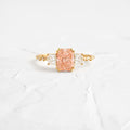 Solid Gold Turning Point Ring, 1.23ct. Moissanite Pink Diamond