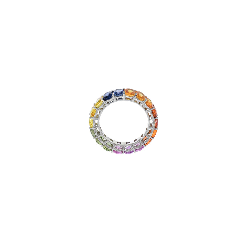 Solid Gold Multi Color Sapphire Band (19B428)