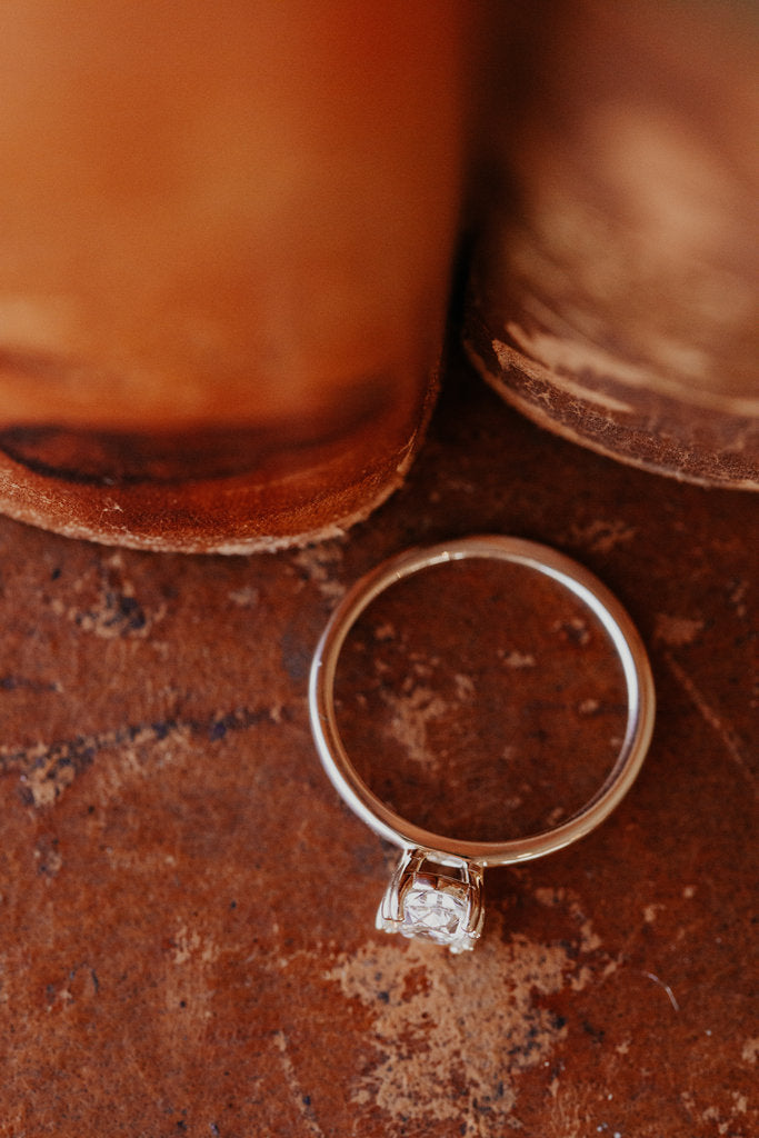 Solid Gold Lab-Grown Diamond Oval Double Prong Solitaire Ring