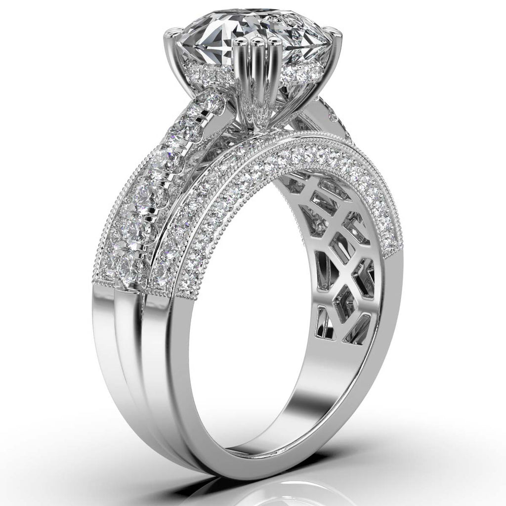 18K Solid Gold 3 CT Lab Grown Diamond Ring