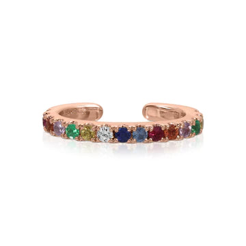 Solid Gold Multi-Color Diamond and Fine Gemstone Ear Cuffs