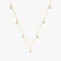 Solid Gold Diamond Clovers Drop Necklace (BD7B3B)