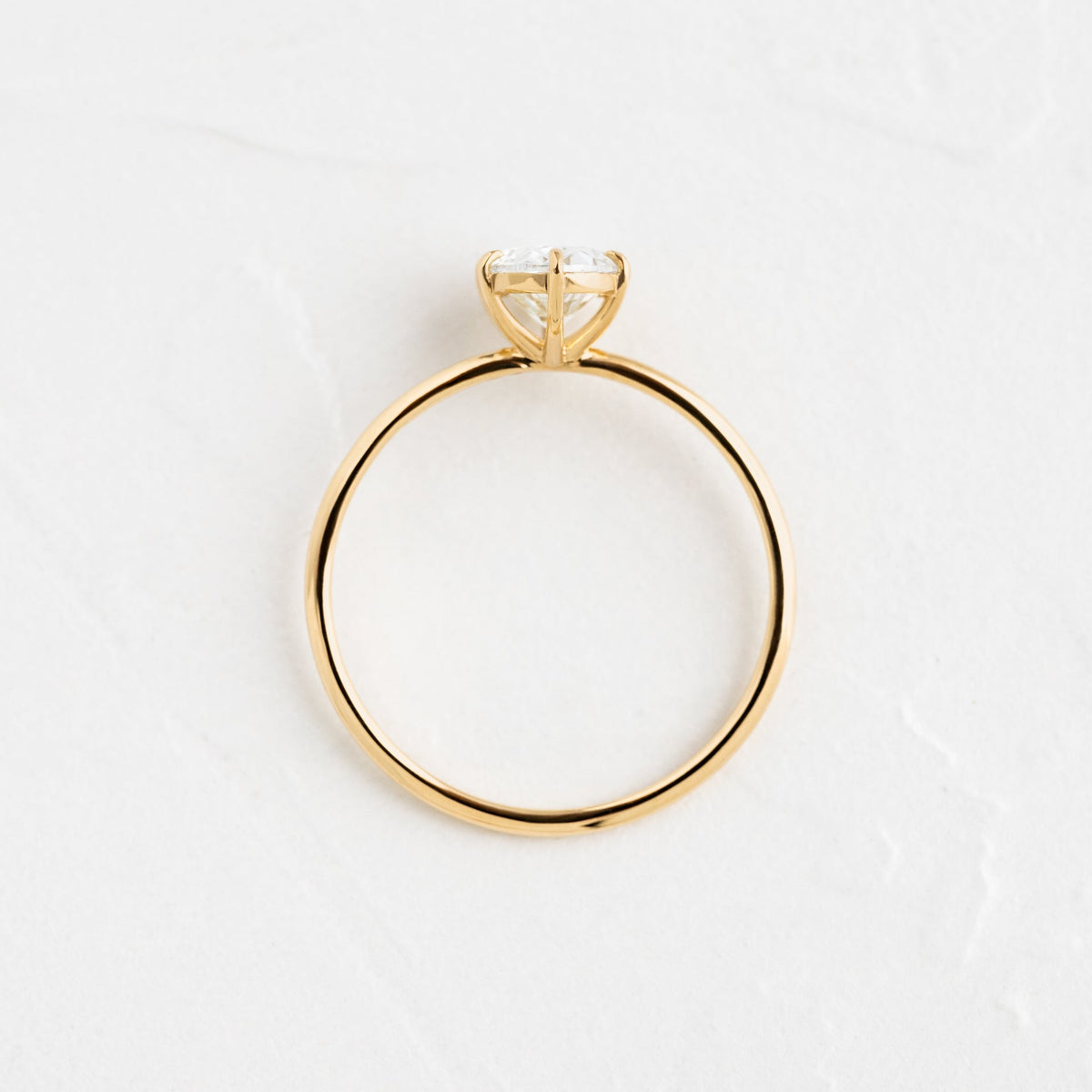 Solid Gold 1 CT Whisper Ring, Oval Cut Diamond Moissanite Engagement Ring