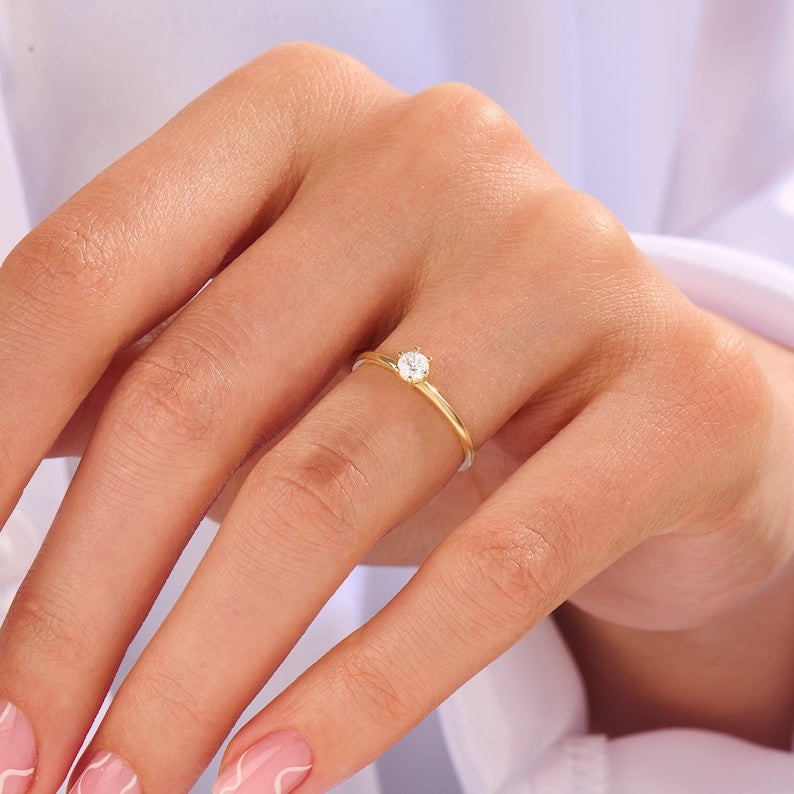 Solid Gold The Karat Store Diamond Simple Engagement Ring