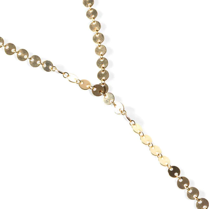 Solid Gold Lariat Necklace