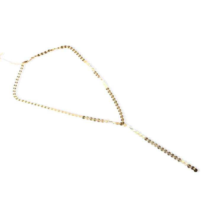 Solid Gold Lariat Necklace
