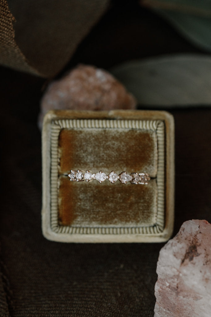 Solid Gold Pear Thin Diamond Ring