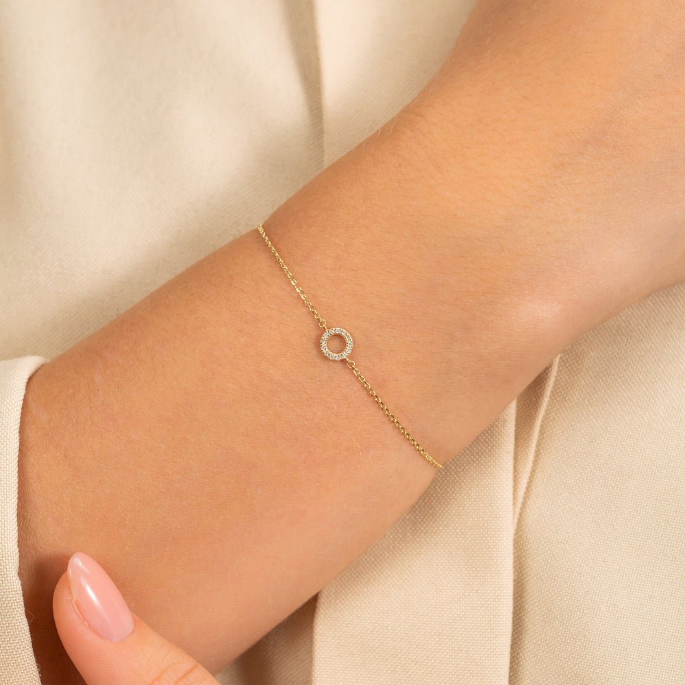 Solid Gold Circle Diamond Bracelet (357386)