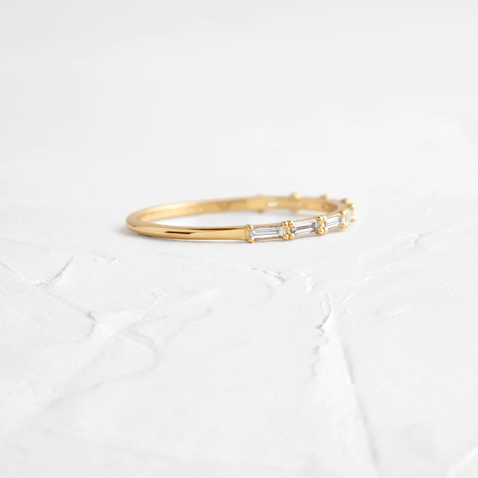 Solid Gold Diamond Fluency Band , Diamond Ring For Women