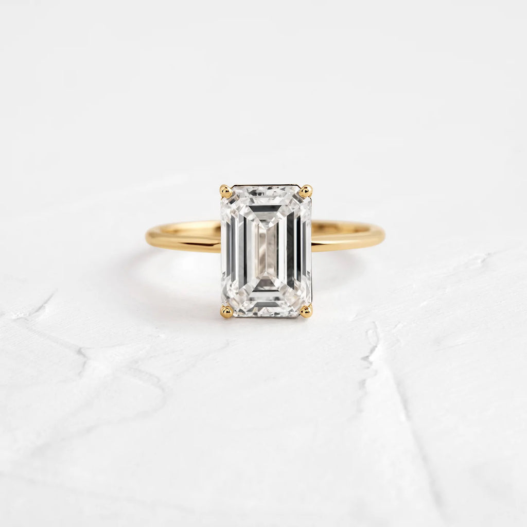 Solid Gold Emerald Cut Lab-Grown Diamond Ring (BDD513)