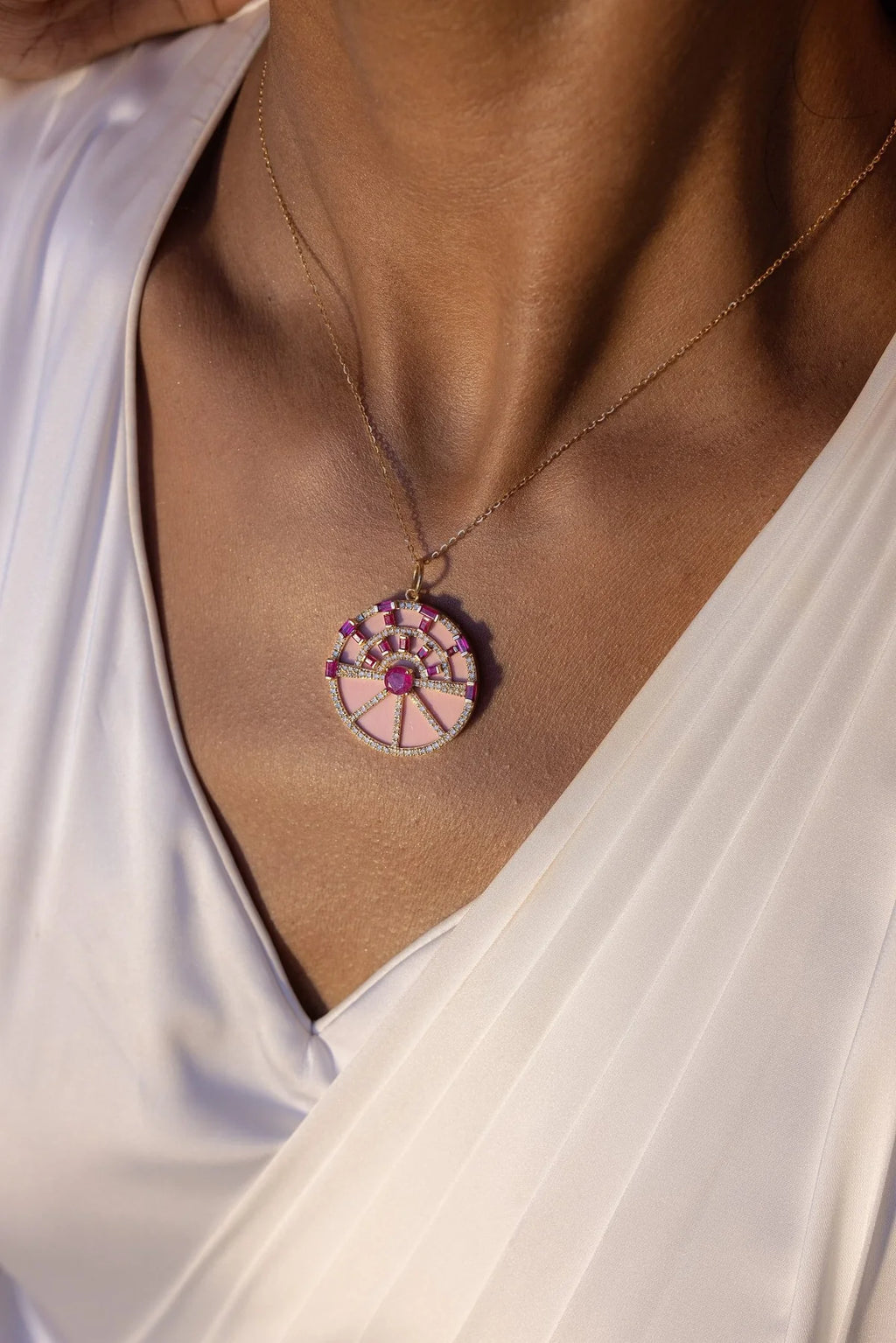 Solid Gold Ruby Diamon Charm